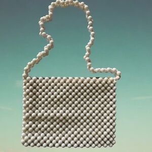 Beautiful Vintage 60’s Lady Ellen White Bubble Beaded Handbag